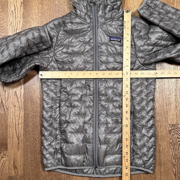 Patagonia Micro Puff Insulated Synthetic Puffer Gray Hooded Jacket Womens Small - Picture 9 of 9